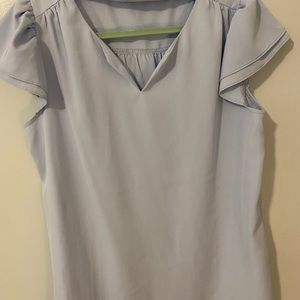 Lg Allegra K powder blue short sleeve blouse NWOT